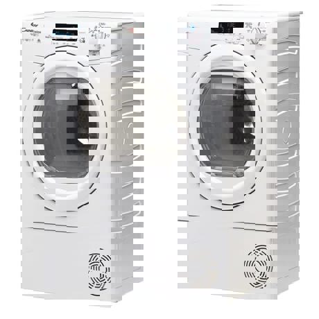 Uscator de rufe Candy CRE H10A2DE-S, Pompa de caldura, EasyCase, Kilo detector, 10 kg, Clasa E, Alb